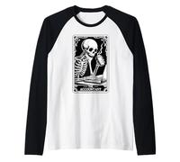 The Accountant Tarot Card Skeleton Accounting CPA Bookkeeper Raglan Baseball Tee