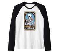 The Accountant Tarot Card Skeleton Accounting CPA Bookkeeper Raglan Baseball Tee