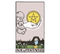 The Ace of Pentacles: 156 College Ruled Lined Pages (78 leaves), 5x8 Notebook, Journal, Diary, Planner featuring image of The Ace of Pentacles Tarot card