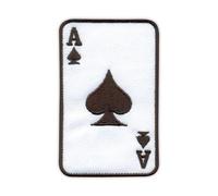 The Ace of Spades - The Spadille, Death Card - White Background - Sewable/Sew-on - Embroidered Badge/Patch
