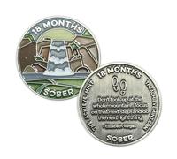 The Achieve Mint 18 Months Sober Token | Eighteen Months Sober Chip | Non-AA Gift, Non-Religious Medallions for Men and Women Celebrating Sobriety