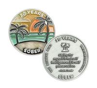 The Achieve Mint 20 Years Sober Token | Twenty Years Sober Chip | Non-AA Gift, Non-Religious Medallions for Men and Women Celebrating Sobriety