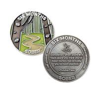 The Achieve Mint 6 Months Sober Token | Six Months Sobriety Chip | Non-AA, Non-Religious Medallions for Men and Women Celebrating Sobriety