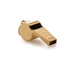 THE ACME Thunderer Solid Brass Whistle No. 58.5 Gold Plated
