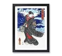The Actor Yamatoya Baiga By Utagawa Toyokuni Asian Japanese Framed Wall Art Print, Ready to Hang Picture for Living Room Bedroom Home Office Décor, Black A3 (34 x 46 cm)