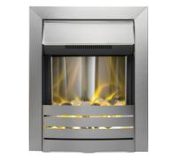 The Adam Helios Brushed Steel Electric Fire with Pebble Bed Glow Effect