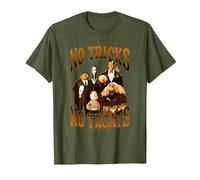 The Addams Family Halloween No Tricks No Treats Group Poster T-Shirt, Men, Olive Green, Large