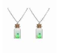 The Adopt a Ghost Necklace For Women, Glow In The Dark Bottle Pendant Halloween Charms Decor Goth Gift Jewelry, Resin, No Gemstone