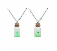The Adopt a Ghost Necklace For Women, Glow In The Dark Bottle Pendant Halloween Charms Decor Goth Gift Jewelry, Resin, No Gemstone