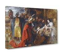 The Adoration Of The Magi By Peter Paul Rubens Classic Painting Canvas Wall Art Print Ready to Hang, Framed Picture for Living Room Bedroom Home Office Décor, 20x14 Inch (50x35 cm)