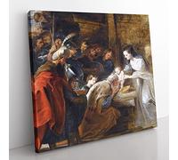 The Adoration Of The Magi by Peter paul rubens Classic Painting Canvas Wall Art Print Ready to Hang, Framed Picture for Living Room Bedroom Home Office Décor, 50x50 cm (20x20 Inch)