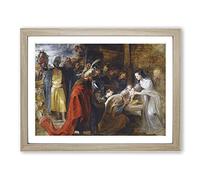 The Adoration Of The Magi By Peter Paul Rubens Classic Painting Framed Wall Art Print, Ready to Hang Picture for Living Room Bedroom Home Office Décor, Oak A3 (46 x 34 cm)