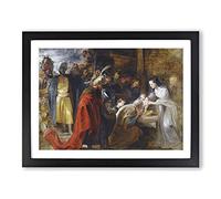 The Adoration Of The Magi By Peter Paul Rubens Classic Painting Framed Wall Art Print, Ready to Hang Picture for Living Room Bedroom Home Office Décor, Black A2 (64 x 46 cm)