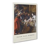 The Adoration Of The Magi By Peter Paul Rubens Exhibition Museum Painting Canvas Wall Art Print Ready to Hang, Framed Picture for Living Room Bedroom Home Office Décor, 30x20 Inch (76x50 cm)