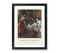 The Adoration Of The Magi By Peter Paul Rubens Exhibition Museum Painting Framed Wall Art Print, Ready to Hang Picture for Living Room Bedroom Home Office Décor, Black A3 (34 x 46 cm)