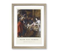 The Adoration Of The Magi By Peter Paul Rubens Exhibition Museum Painting Framed Wall Art Print, Ready to Hang Picture for Living Room Bedroom Home Office Décor, Oak A2 (64 x 46 cm)