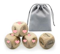 The Adult Group Party Sex Dice Set, 4Pcs Wooden Dices for Multiple Sports Random Challenge, Threesome Decision Role Playing Game Novelty Fun Dices