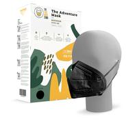 The Adventure Mask Face Mask FFP3 for Smaller Faces with Ear Loops, Safety Mask, 5-Layer, CE Certified, PPE Masks, Box of 10, Black