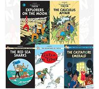 The Adventures of Tintin Books Collection Series 4: 5 Books Set With Gift Journal (Explorers on the Moon, The Calculus Affair, The Red Sea Sharks, Tintin in Tibet, The Castafiore Emerald)