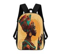 The African Female in Future Classic 17Inch Backpack Travel Daypack Laptop with Side Pockets for Men Women