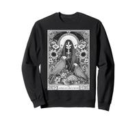 The African Grey Mom Parrot Tarot Card Skeleton Witchy Moon Sweatshirt