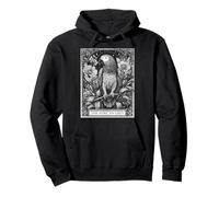 The African Grey Parrot Tarot Card Witchy Moon Pullover Hoodie