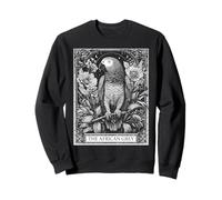 The African Grey Parrot Tarot Card Witchy Moon Sweatshirt