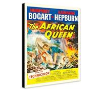 The African Queen - Bogart - Hepburn Movie Art - Wrapped Framed Canvas Wall Art (A2 [24 x 16 inch / 61 x 41 cm])