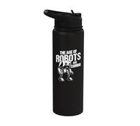 The Age of Robots are Coming Programmer Programming is 10% Stainless Steel Insulated Water Bottle