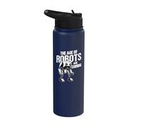 The Age of Robots are Coming Programmer Programming is 10% Stainless Steel Insulated Water Bottle