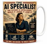 The AI Specialist Future is Intelligent Vintage Artificial Intelligence Ceramic Coffee Mug AI Gift Mug