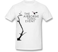 The Airborne Toxic Event Pullover Men's Crewneck T-Shirt Short Sleeve Top Unisex Pure Cotton Tee White M