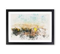 The Alhambra in Granada Spain Watercolour Framed Print | A2 Black Framed Wall Art | Ready to Hang | Modern Historical Picture | Living Room Bedroom Lounge Office