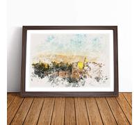 The Alhambra in Granada Spain Watercolour | Framed Wall Art Print | Modern Home Decor Picture | Ready to Hang Artwork for Living Room, Bedroom, Kitchen or Office | Multiple Sizes