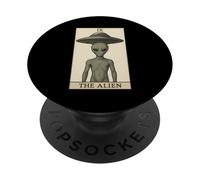 The Alien Tarot Card Funny Hermit Occult Paganism PopSockets Adhesive PopGrip