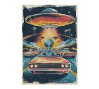 The Aliens Are Coming Wooden Jigsaw Puzzle for Adults, 300 PCS