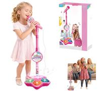 The All-in-One Microphone Toy, 2026 New Kids Adjustable Karaoke Microphone Toy, with Speaker, LED and Echo, a Funny Gift for Boys Girls & Little Singers (Black)