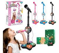 The All-in-One Microphone Toy, 2026 Upgraded All-in-One Kids Karaoke Microphone Toy with Speaker and Colorful LED, Children’s Singing Toys Microphones with Echo for Little Singers (Pink)