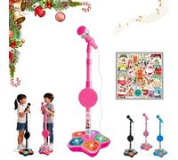 The All-in-One Microphone Toy, Multi-functional Microphone Toy With LED Lights, Adjustable Stand, Speakers, Kids Karaoke Toys, With Mobile Phones, Microphones With Echo, For Little Singers