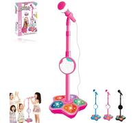 The All in-One Microphone Toy That Makes Every Day a Concert, 2026 New Karaoke Microphone Toy with Adjustable Stand, LED Lights, Christmas Birthday Gifts - for Little Singers (Pink)