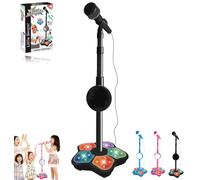 The All in-One Microphone Toy That Makes Every Day a Concert, 2026 New Karaoke Microphone Toy with Adjustable Stand, LED Lights, Christmas Birthday Gifts - for Little Singers (Black)