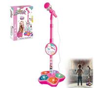 The All-in-One Microphone Toy That Makes Every Day a Concert, Kids Karaoke Machine with Adjustable Stand&LED Light, Built-in Speaker&Echo Effects, Fun Singing Birthday Gift for Little Singer (Pink)