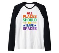 The All Spaces Should Be a Safe Space Design Raglan Baseball Tee