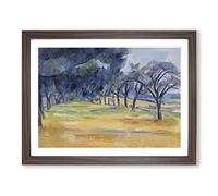 The Allee At Marines By Paul Cezanne Classic Painting Framed Wall Art Print, Ready to Hang Picture for Living Room Bedroom Home Office Décor, Walnut A2 (64 x 46 cm)