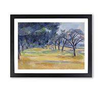 The Allee At Marines By Paul Cezanne Classic Painting Framed Wall Art Print, Ready to Hang Picture for Living Room Bedroom Home Office Décor, Black A4 (34 x 25 cm)