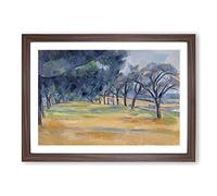 The Allee at Marines by Paul Cezanne Framed Print | A2 Walnut Framed Wall Art | Ready to Hang | Modern Historical Picture | Living Room Bedroom Lounge Office
