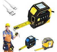 The Almighty Ruler, 2026 New Upgrade 3 in 1 L aser Measuring Tape,Digital Tapes Measure with La ser, The Almighty Tools Tape Measure for Measuring Distance, Area, Volume, and Pythagorean Theorem