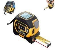 The Almighty Ruler, Digital Tape Measure with Laser, Digital Tape Measure, Almighty Ruler, The Almighty Ruler Tape Measure, 3-in-1 Laser Rangefinder with LED Display (131 ft,Yellow)