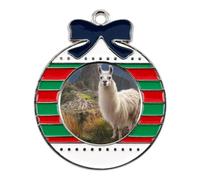 The Alpacas in Mountain Forest Christmas Tree Ornaments Decor Circular