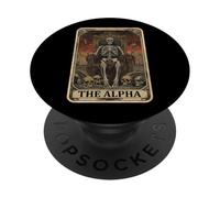 The Alpha Throne Skeleton Sigma King Queen Mystic Tarot Card PopSockets Adhesive PopGrip